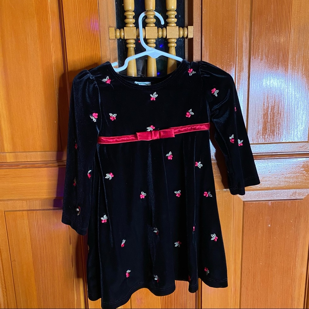 Circo black dress with holly berries